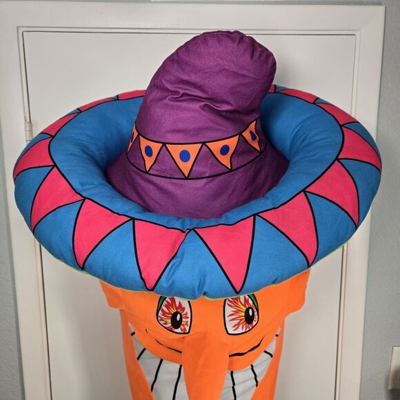 VTG Plush Neon Orange Jalapeño Caliente Toy Factory Mr. Pepper Esa Sombrero 36” - Picture 4 of 11